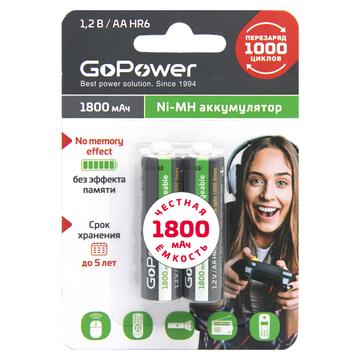 Аккумулятор для компьютерной техники GoPower Аккумулятор NI-MH HR6